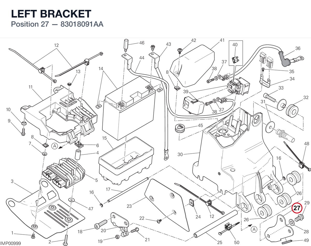LEFT BRACKET 83018091AA diagram position
