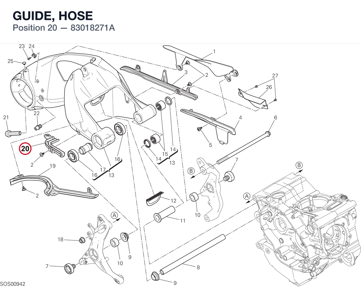 GUIDE, HOSE 83018271A diagram position