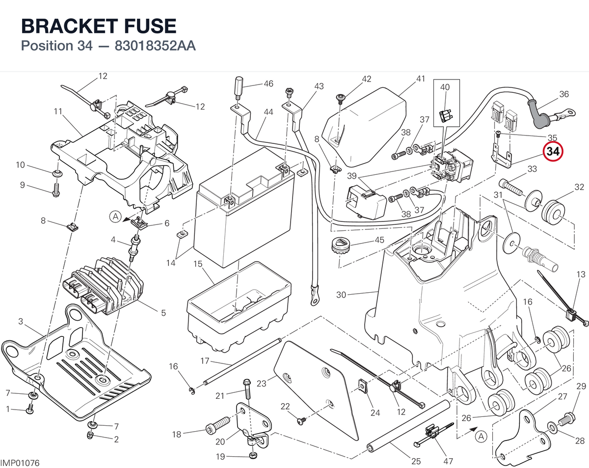 BRACKET FUSE 83018352AA diagram position