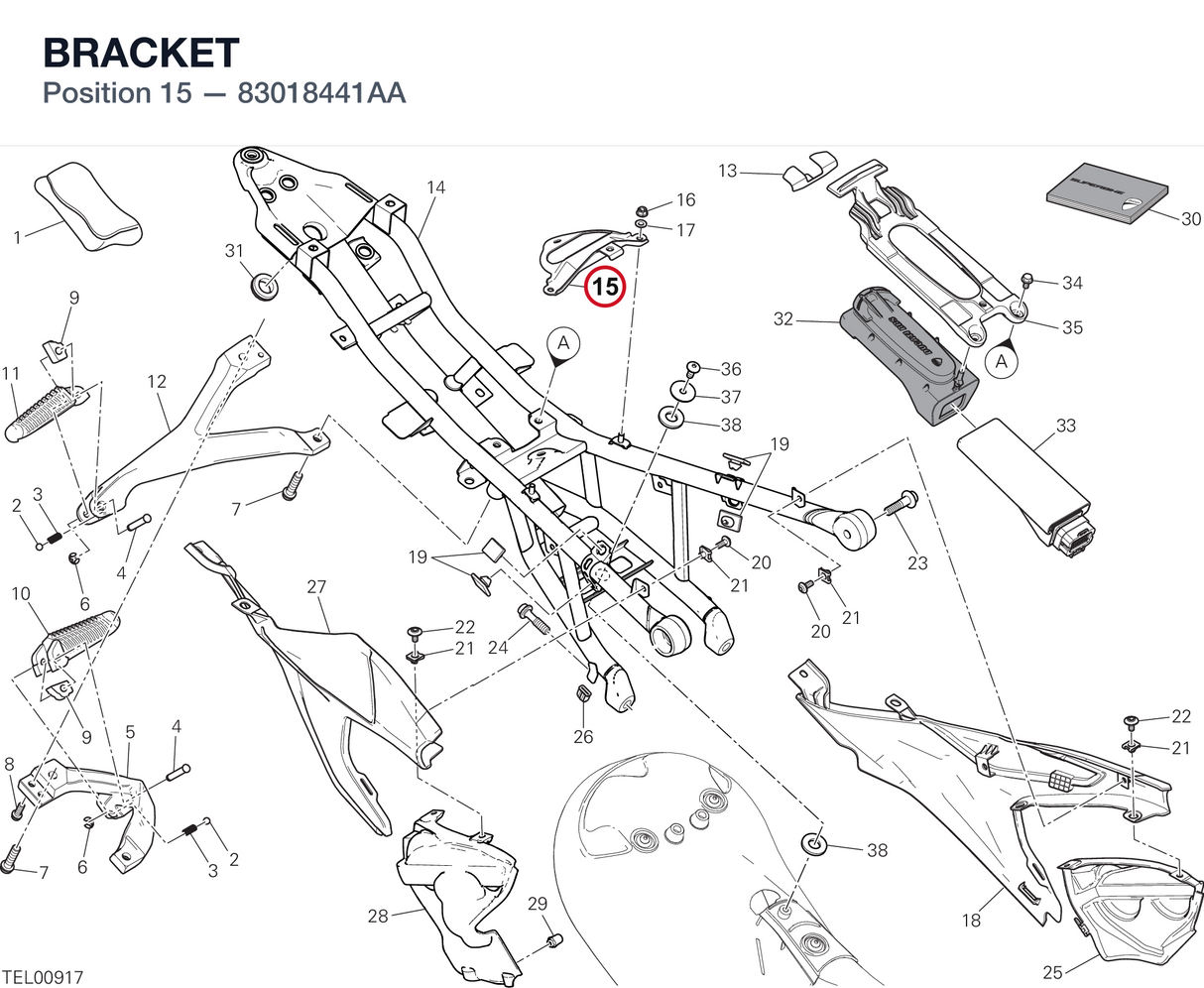BRACKET 83018441AA diagram position