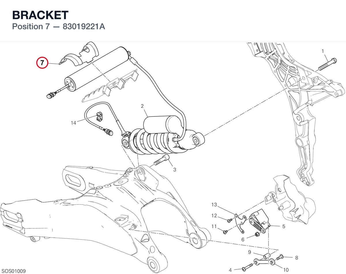 BRACKET 83019221A diagram position
