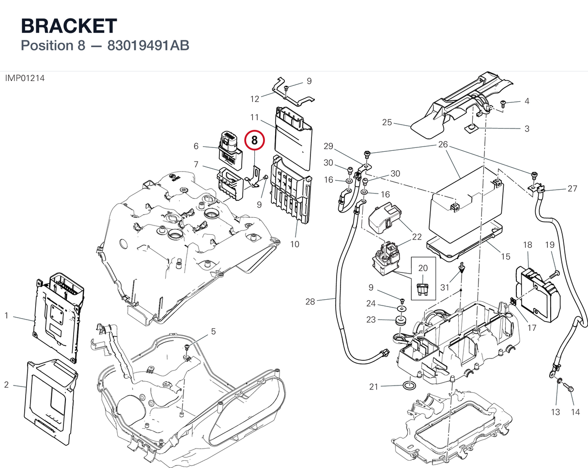 BRACKET 83019491AB diagram position