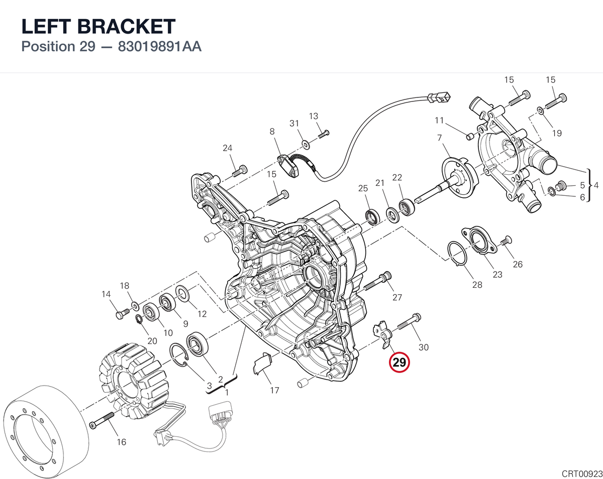 LEFT BRACKET 83019891AA diagram position