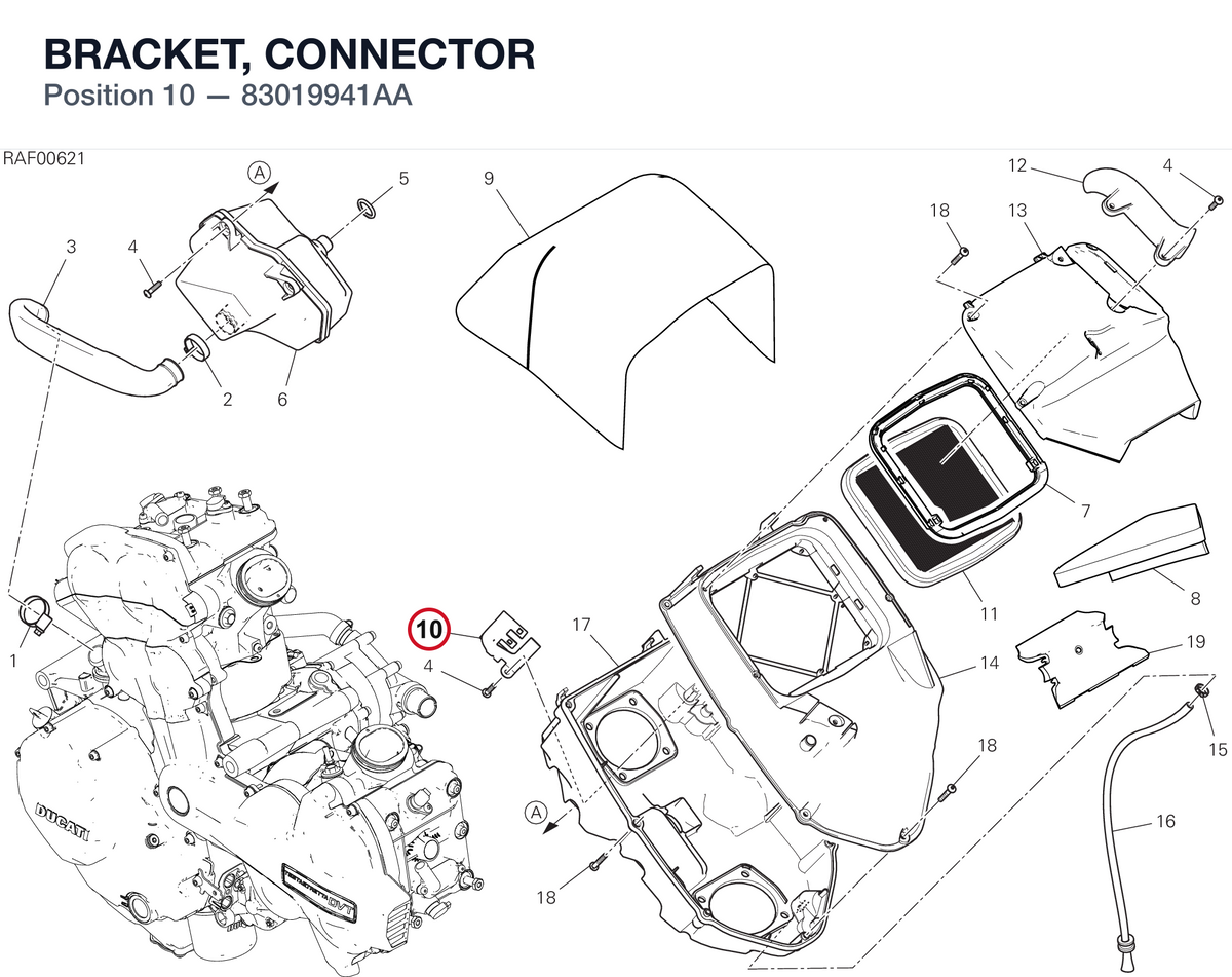 BRACKET, CONNECTOR 83019941AA diagram position