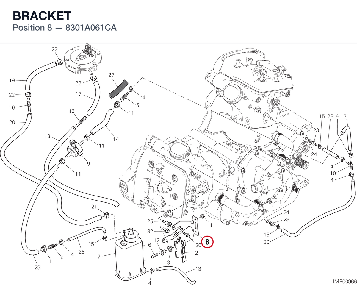 BRACKET 8301A061CA diagram position