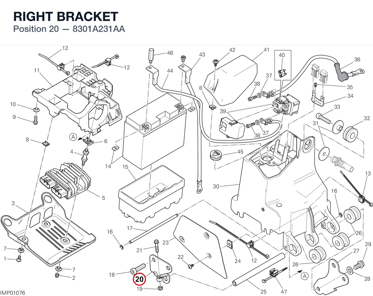 RIGHT BRACKET 8301A231AA diagram position
