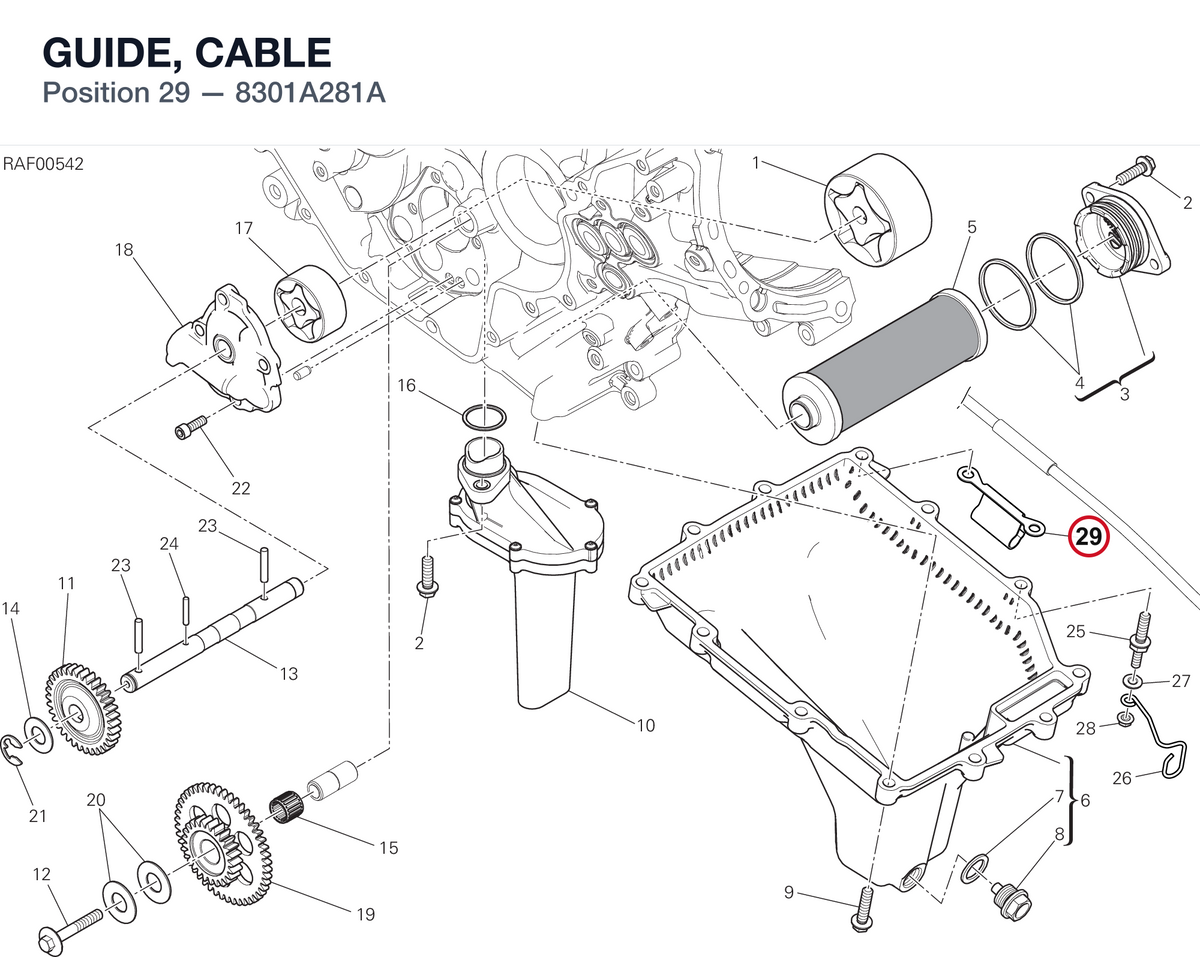 GUIDE, CABLE 8301A281A diagram position