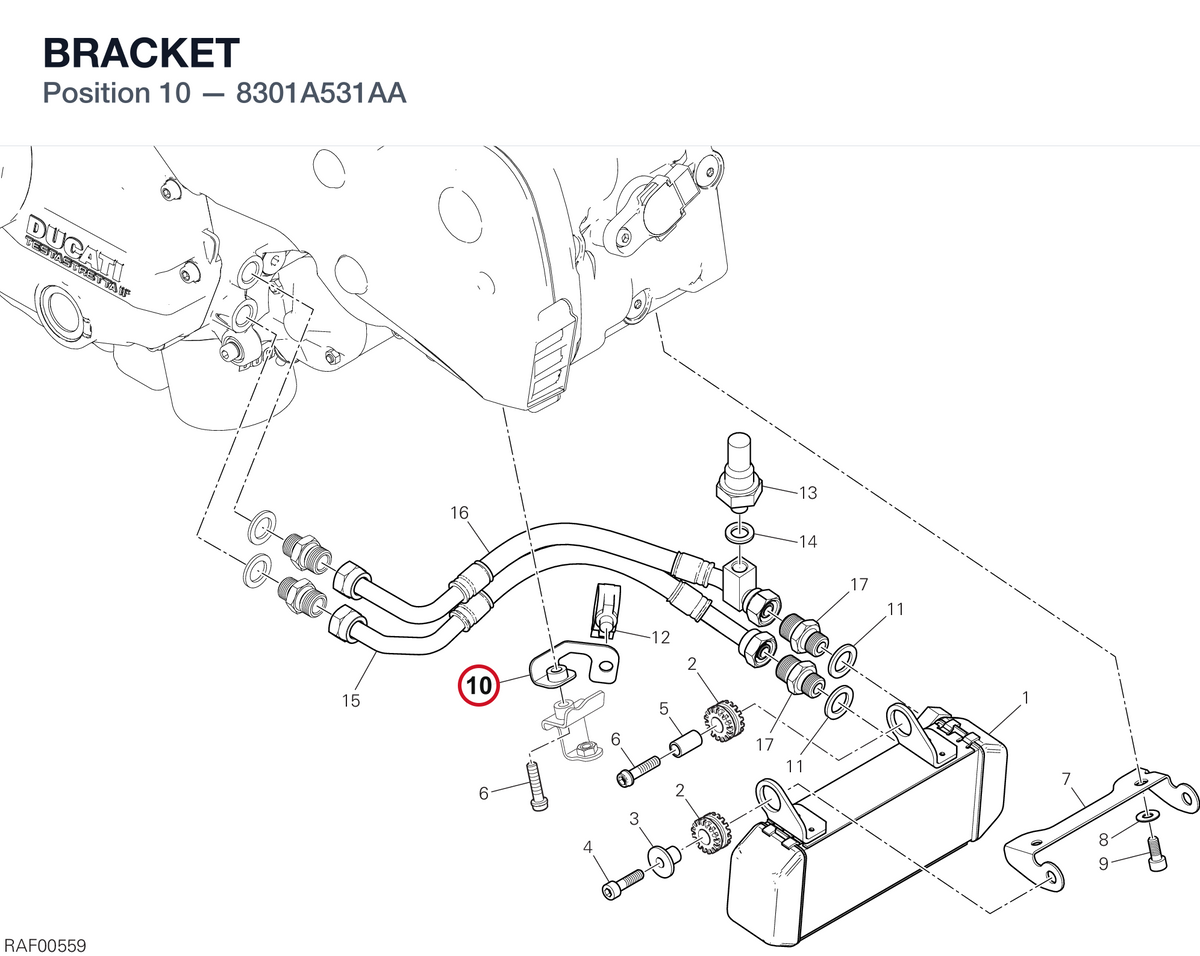 BRACKET 8301A531AA diagram position