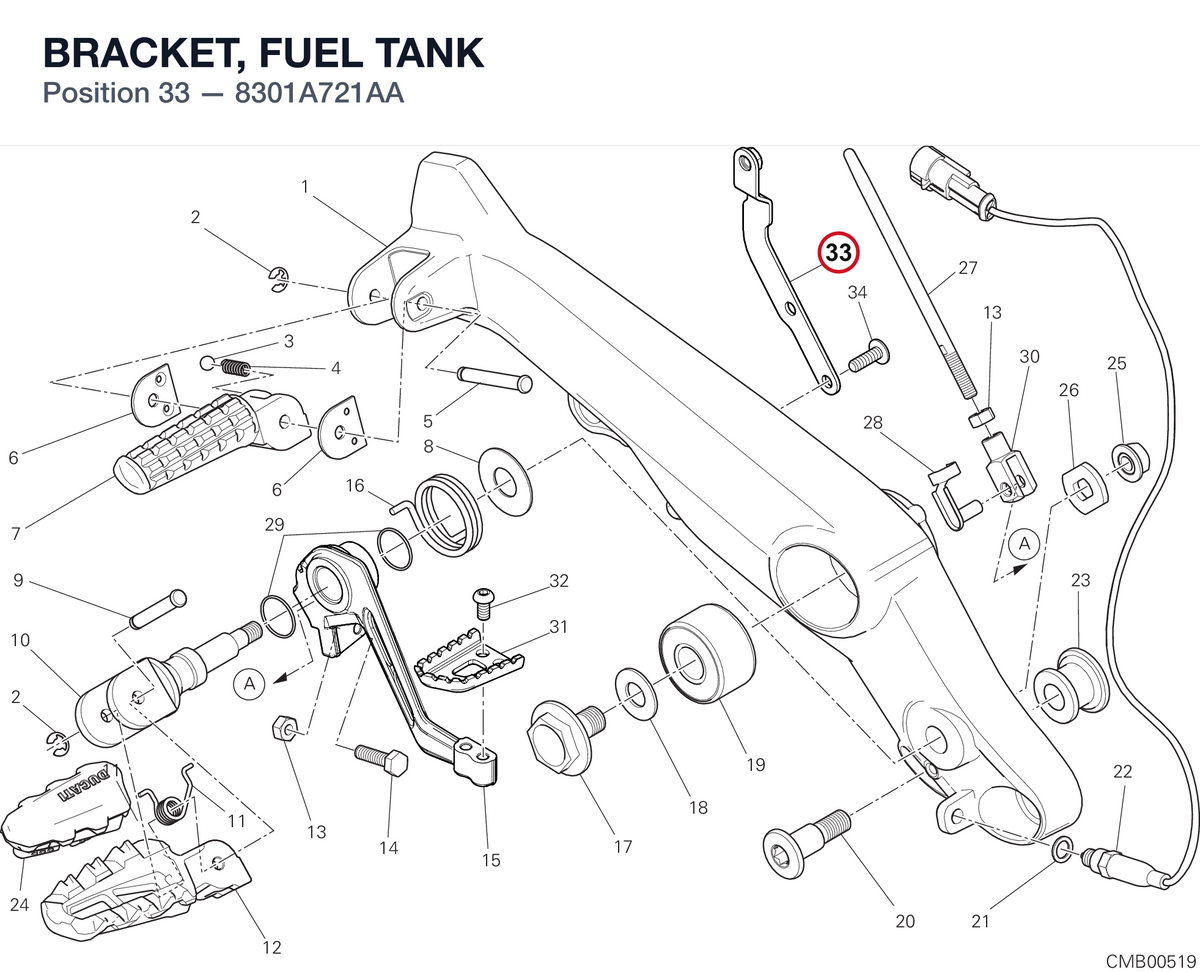 BRACKET, FUEL TANK 8301A721AA diagram position