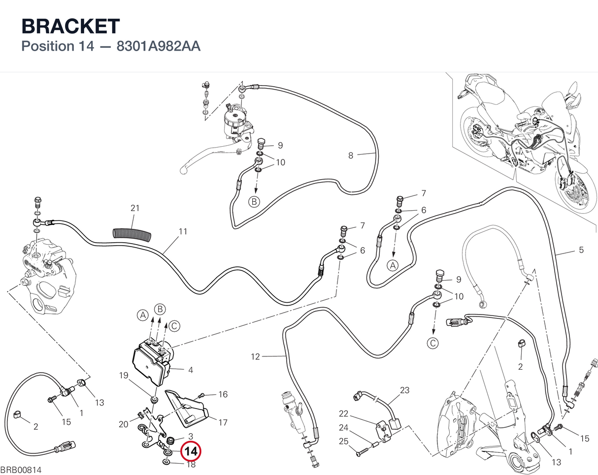 BRACKET 8301A982AA diagram position