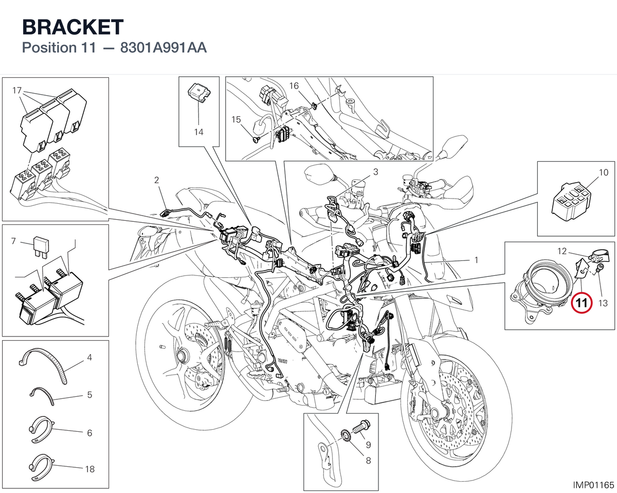 BRACKET 8301A991AA diagram position