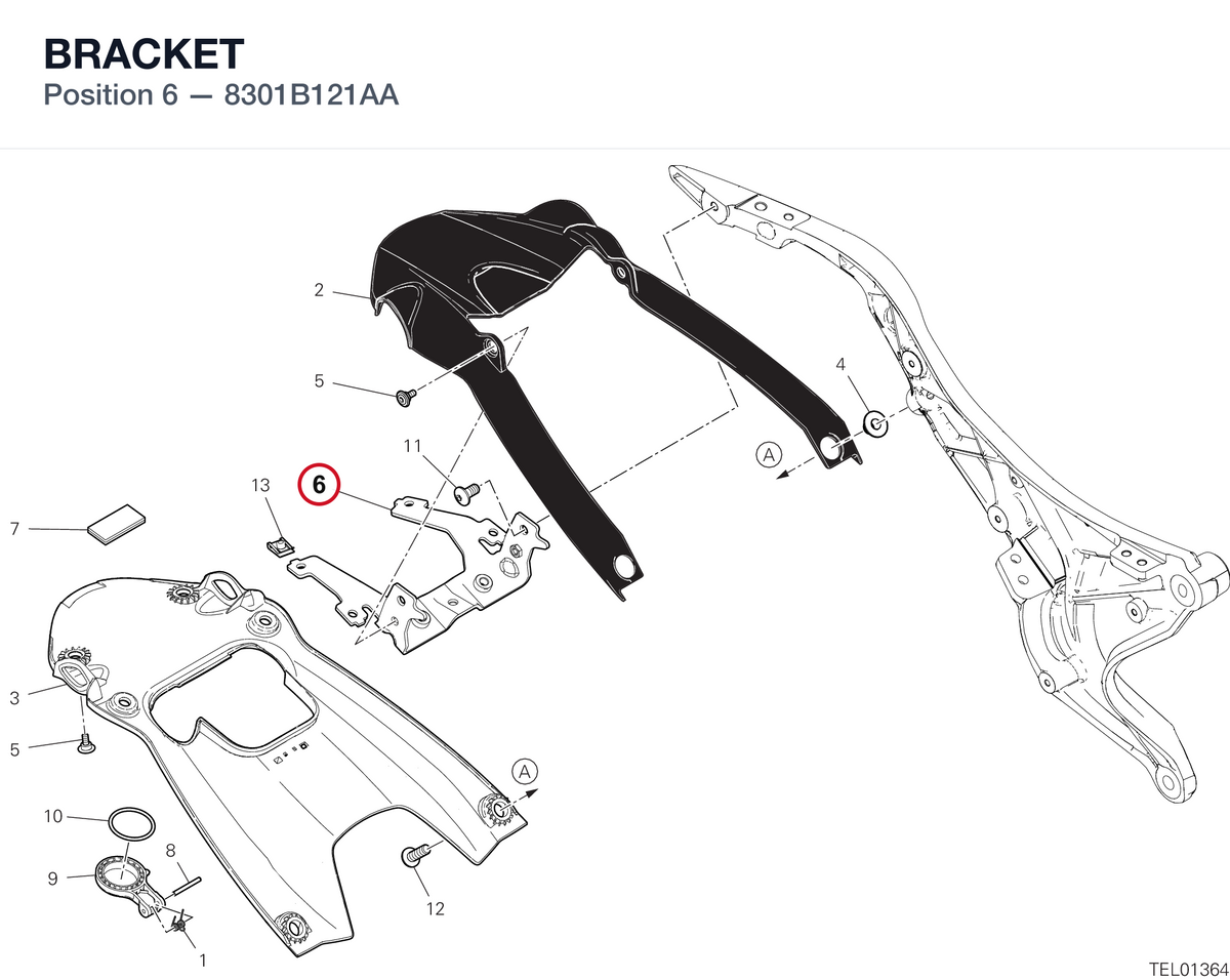 BRACKET 8301B121AA diagram position
