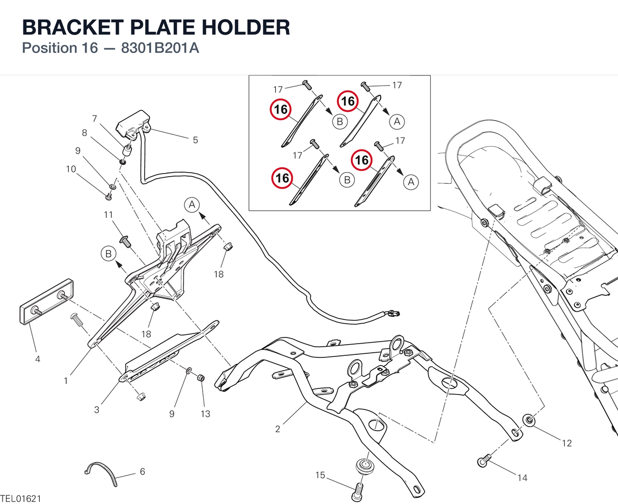 BRACKET PLATE HOLDER 8301B201A diagram position
