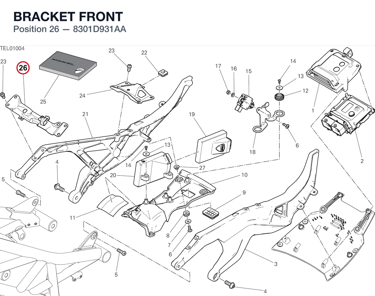 BRACKET FRONT 8301D931AA diagram position