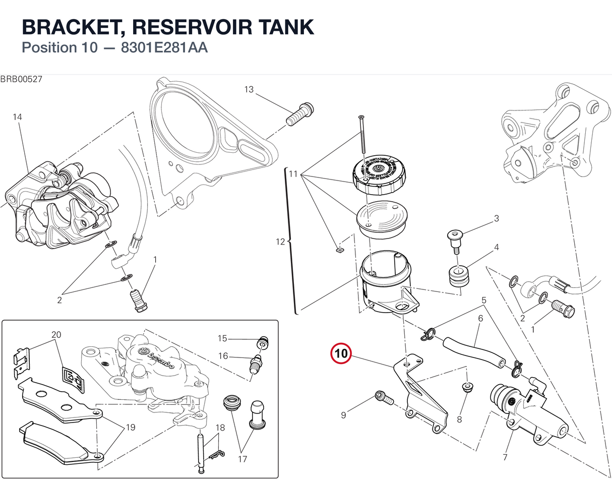 BRACKET, RESERVOIR TANK 8301E281AA diagram position
