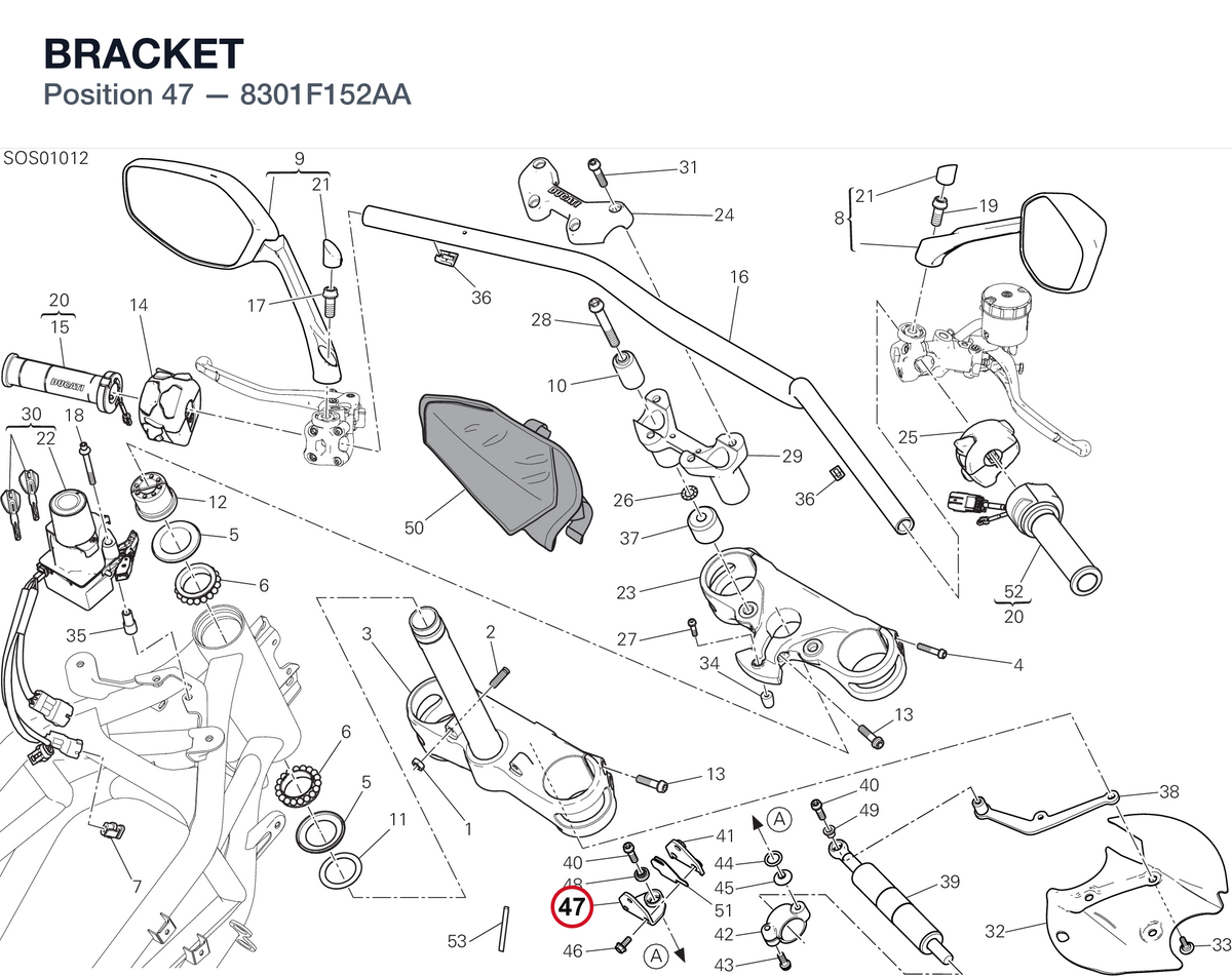 BRACKET 8301F152AA diagram position