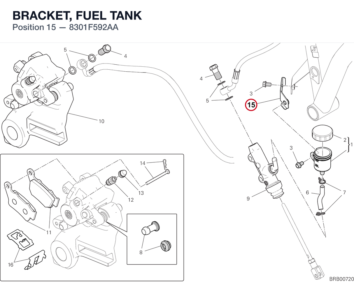 BRACKET, FUEL TANK 8301F592AA diagram position