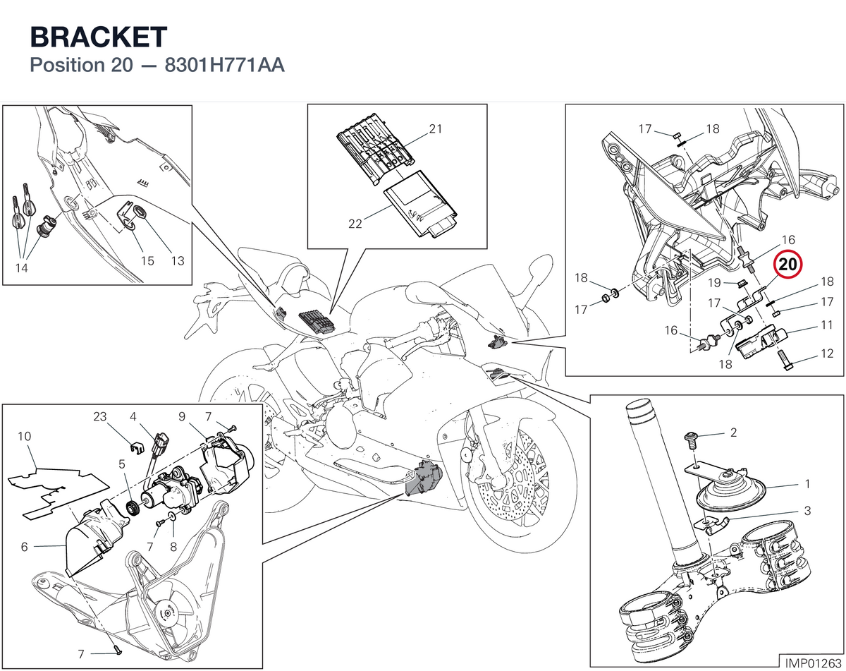 BRACKET 8301H771AA diagram position