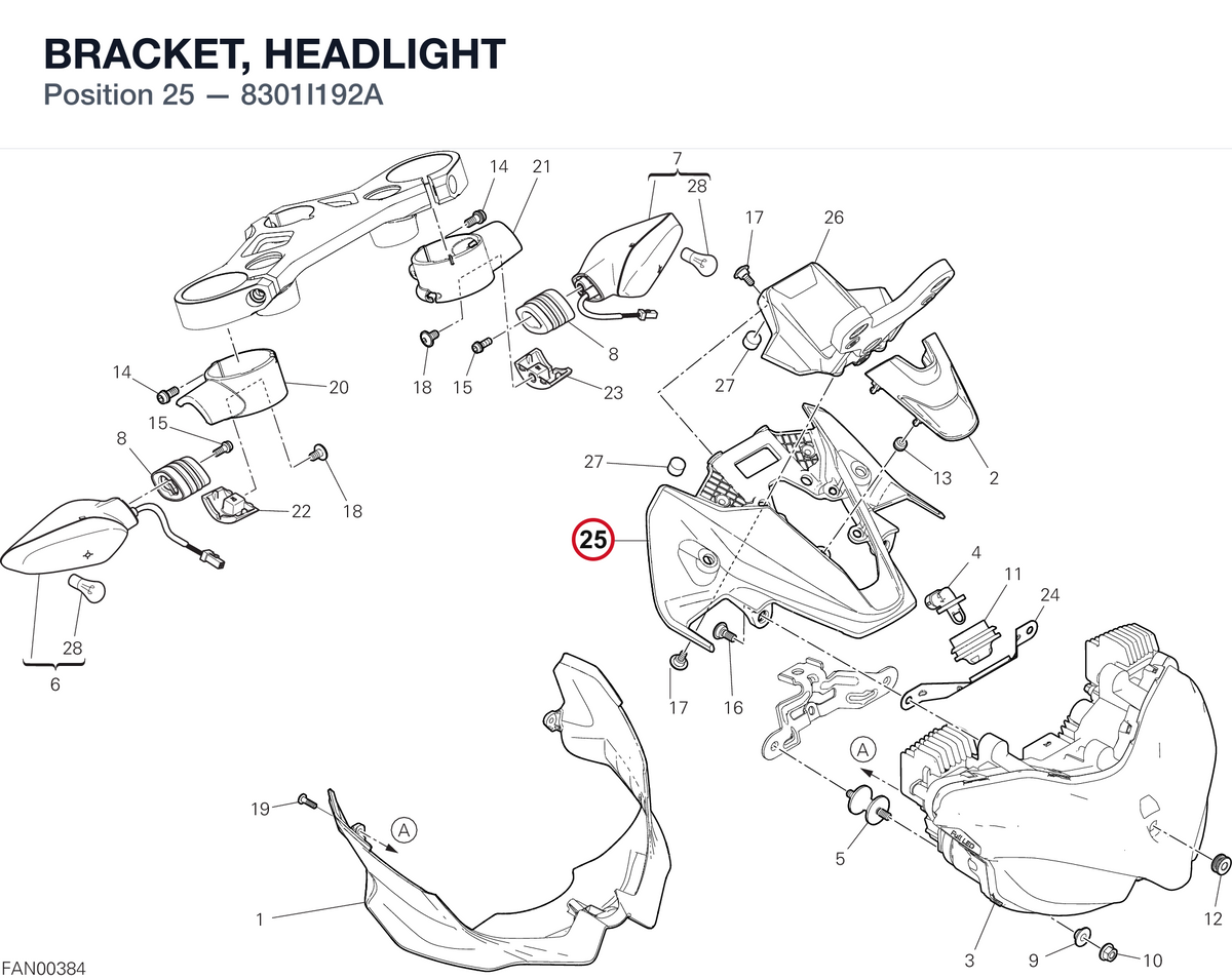 BRACKET, HEADLIGHT 8301I192A diagram position