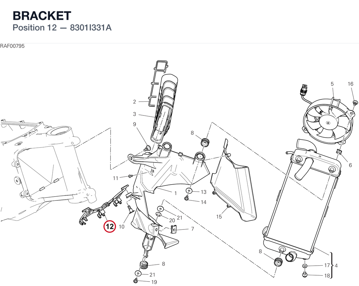 BRACKET 8301I331A diagram position