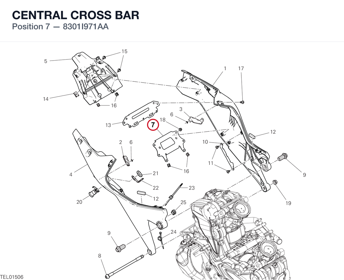 CENTRAL CROSS BAR 8301I971AA diagram position