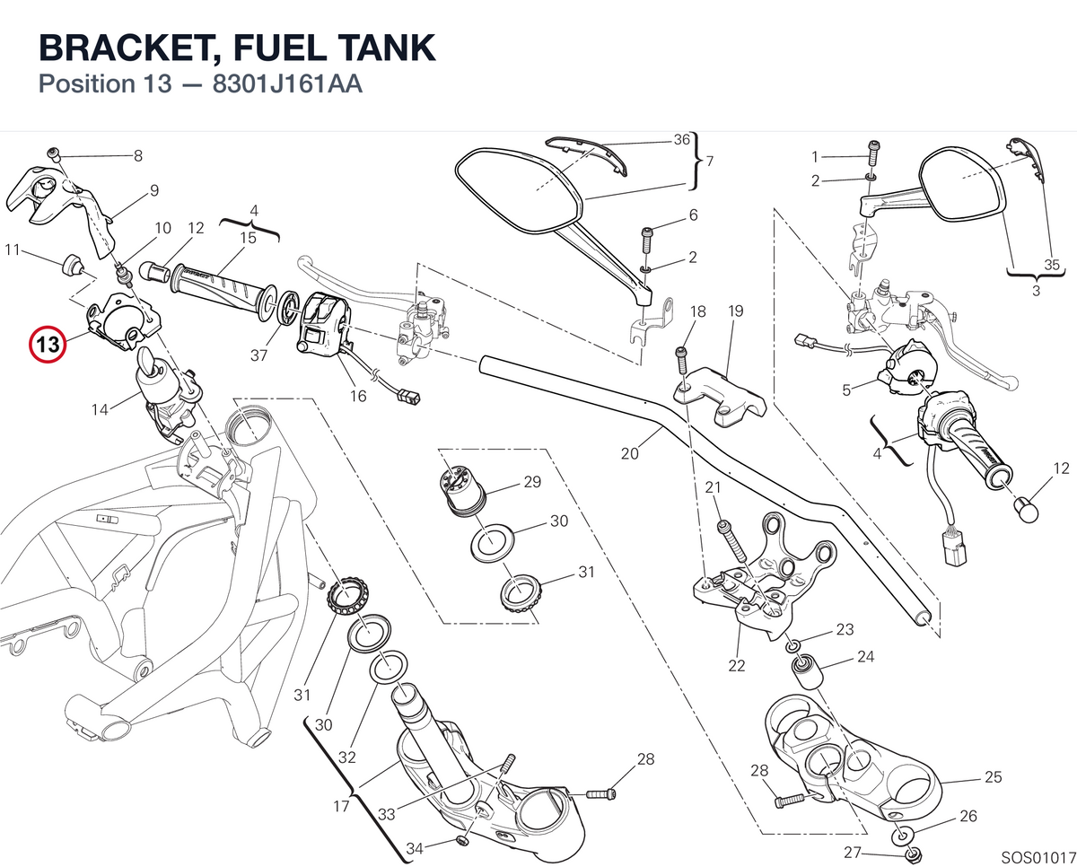 BRACKET, FUEL TANK 8301J161AA diagram position