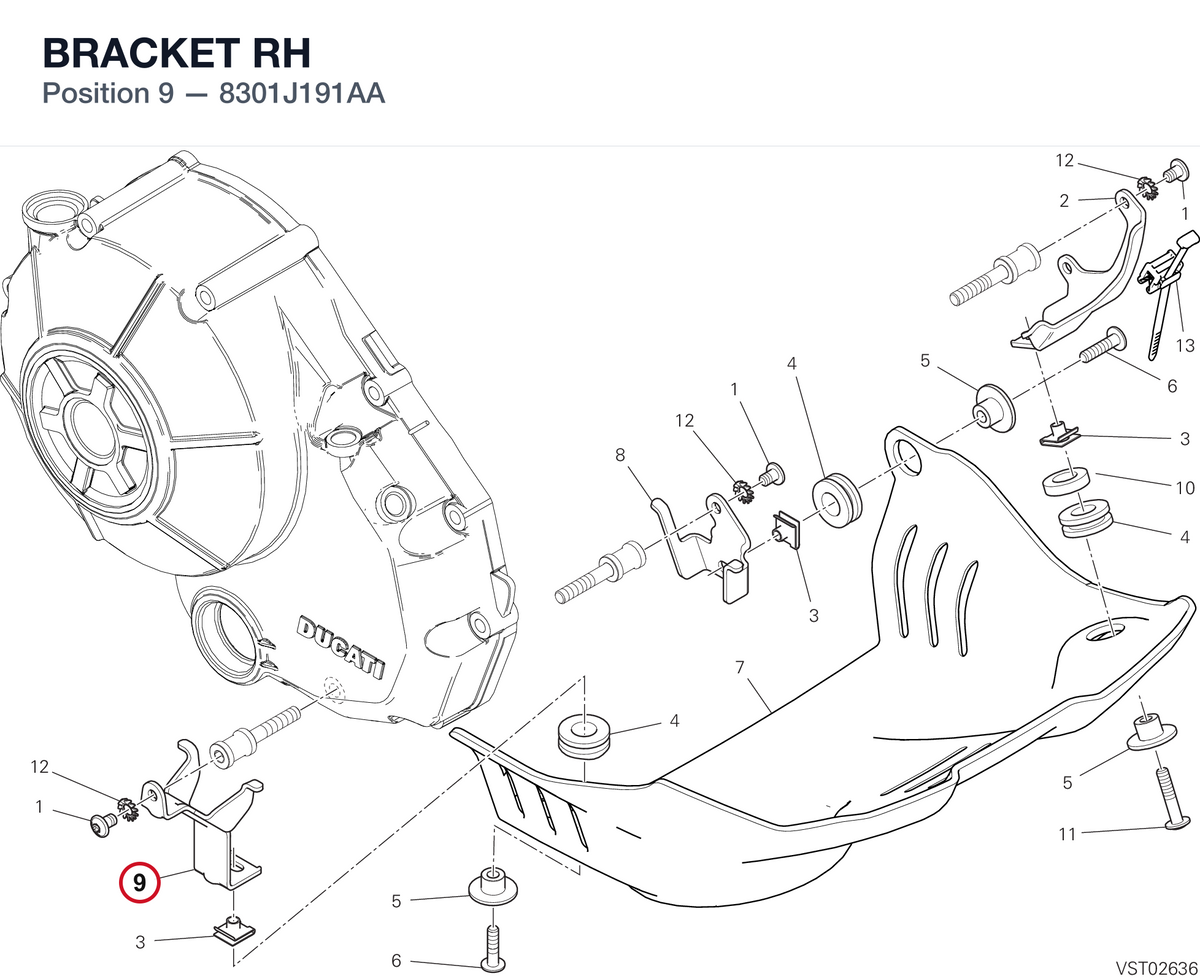 BRACKET RH 8301J191AA diagram position