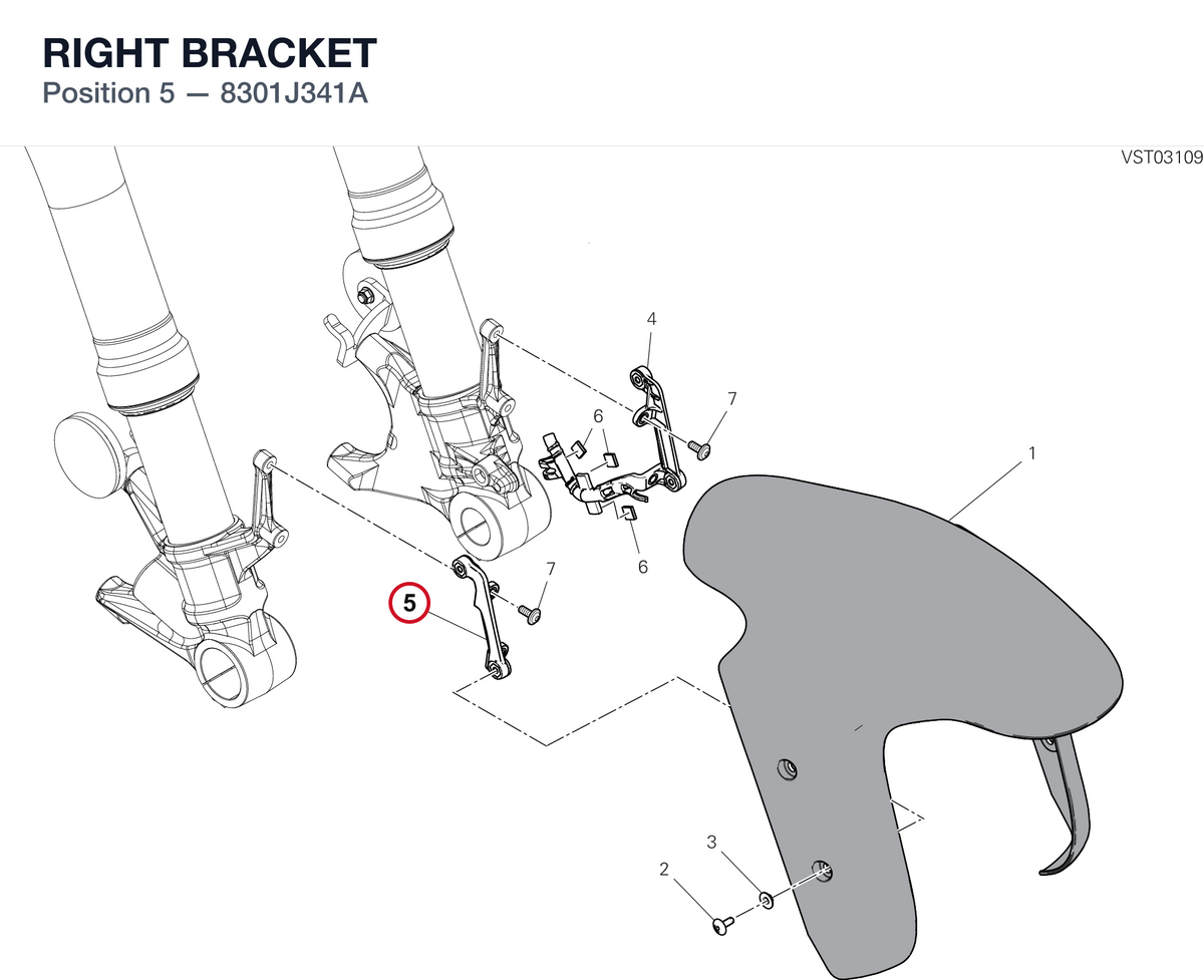 RIGHT BRACKET 8301J341A diagram position