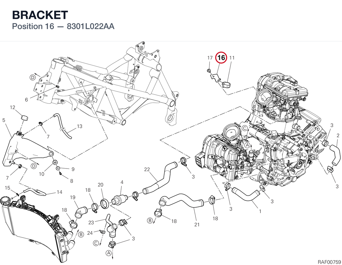 BRACKET 8301L022AA diagram position