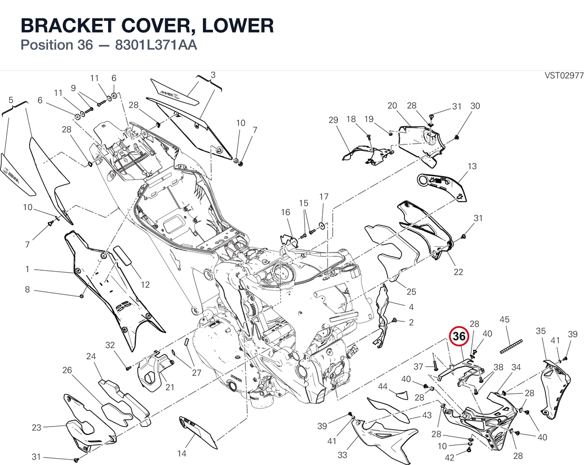 BRACKET COVER, LOWER 8301L371AA diagram position