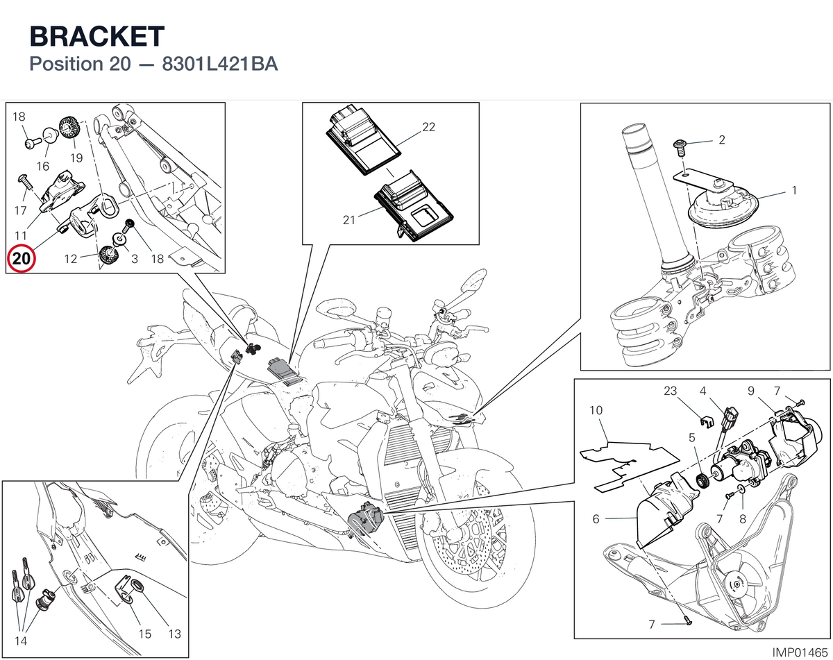 BRACKET 8301L421BA diagram position
