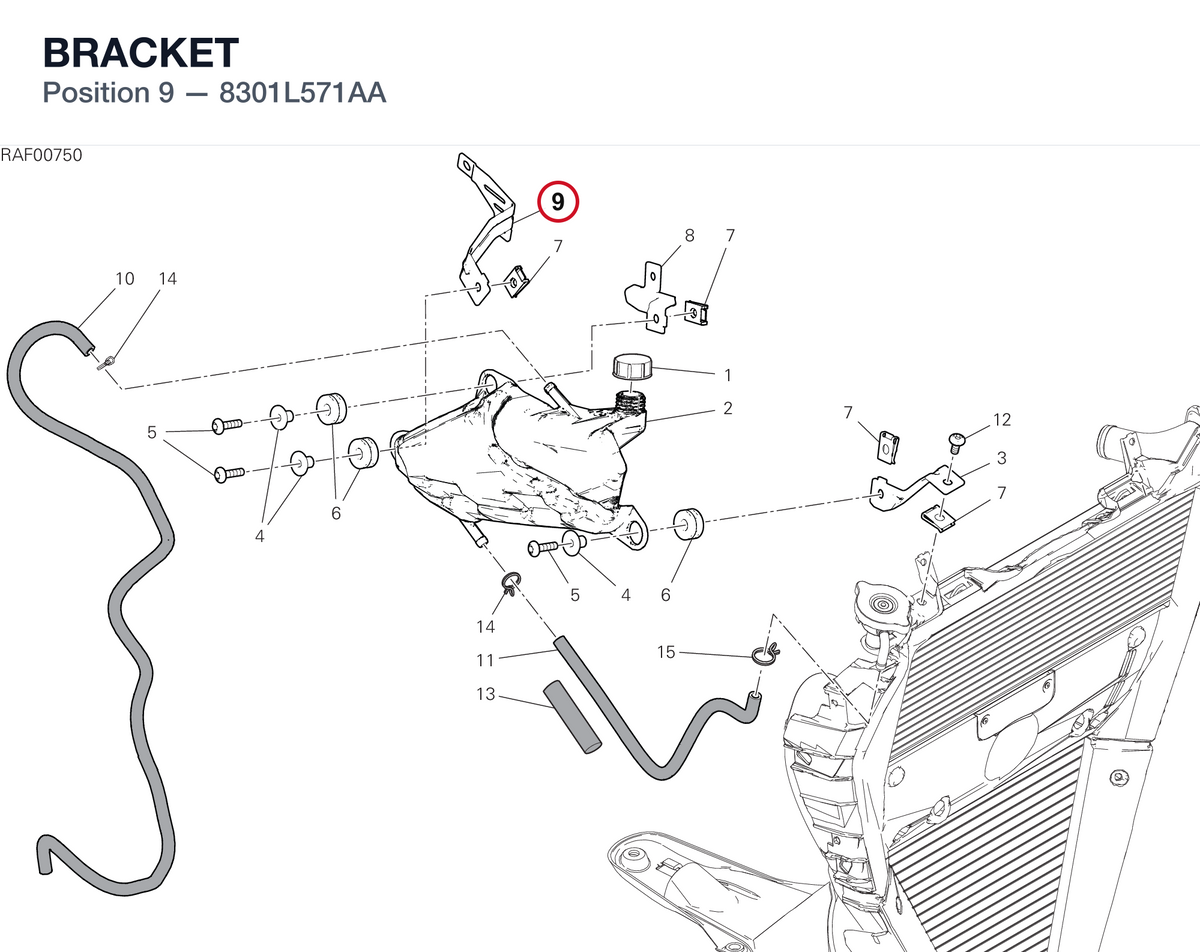 BRACKET 8301L571AA diagram position