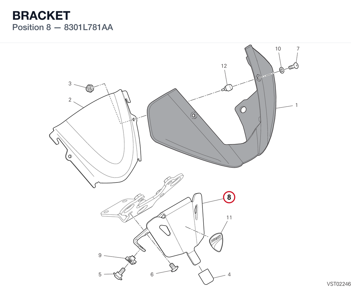 BRACKET 8301L781AA diagram position