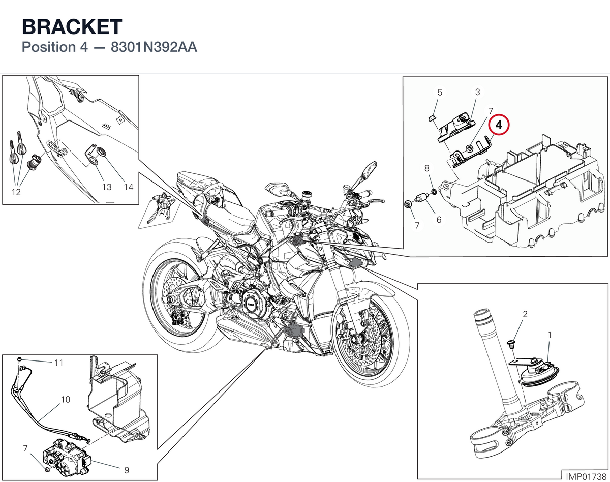 BRACKET 8301N392AA diagram position