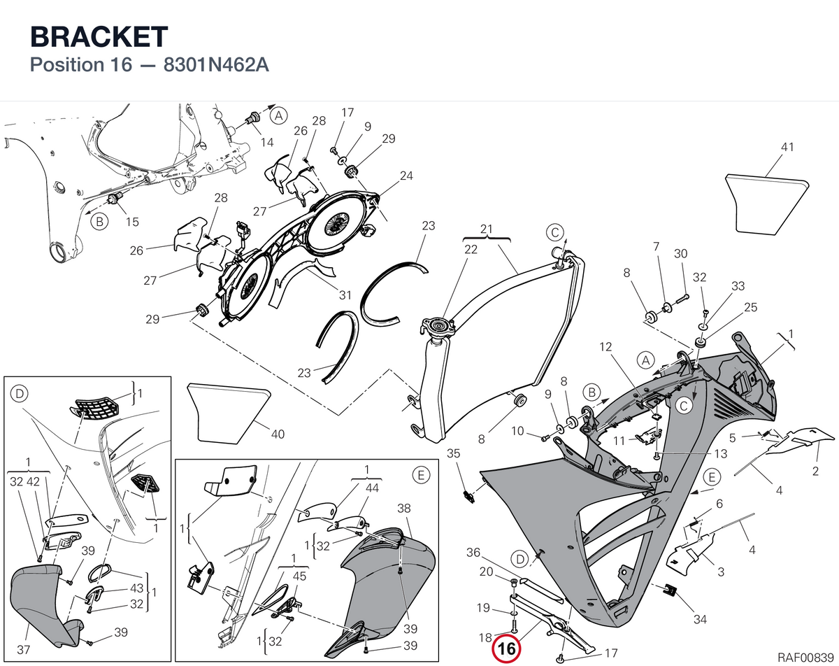BRACKET 8301N462A diagram position