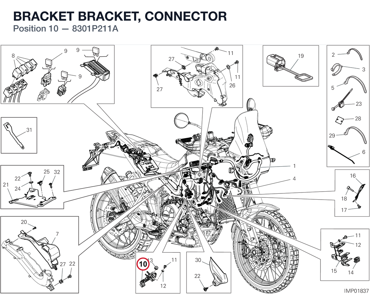 BRACKET BRACKET, CONNECTOR 8301P211A diagram position
