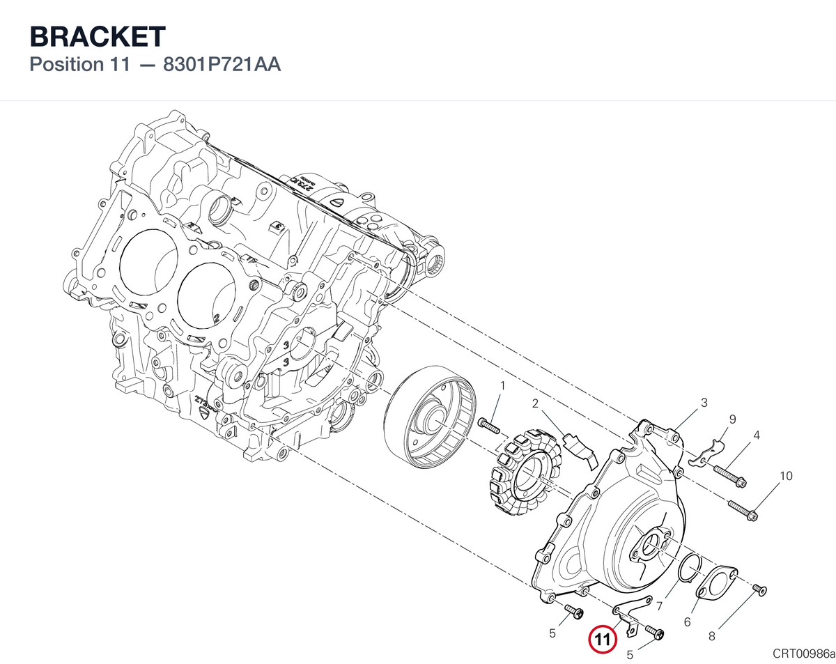 BRACKET 8301P721AA diagram position