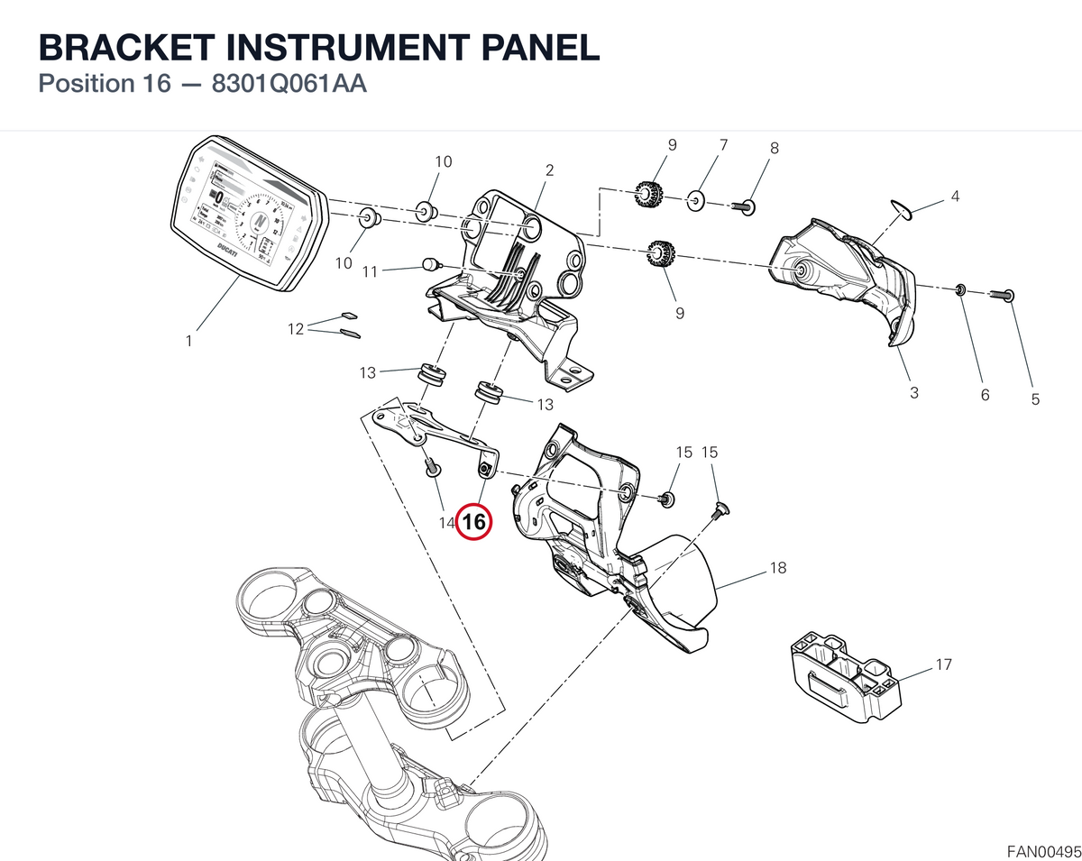 BRACKET INSTRUMENT PANEL 8301Q061AA diagram position