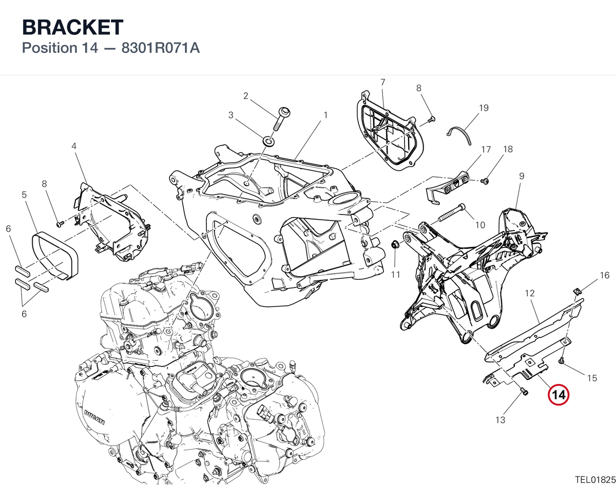 BRACKET 8301R071A diagram position