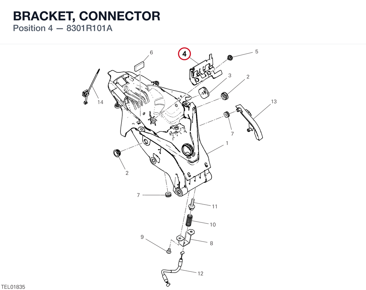 BRACKET, CONNECTOR 8301R101A diagram position