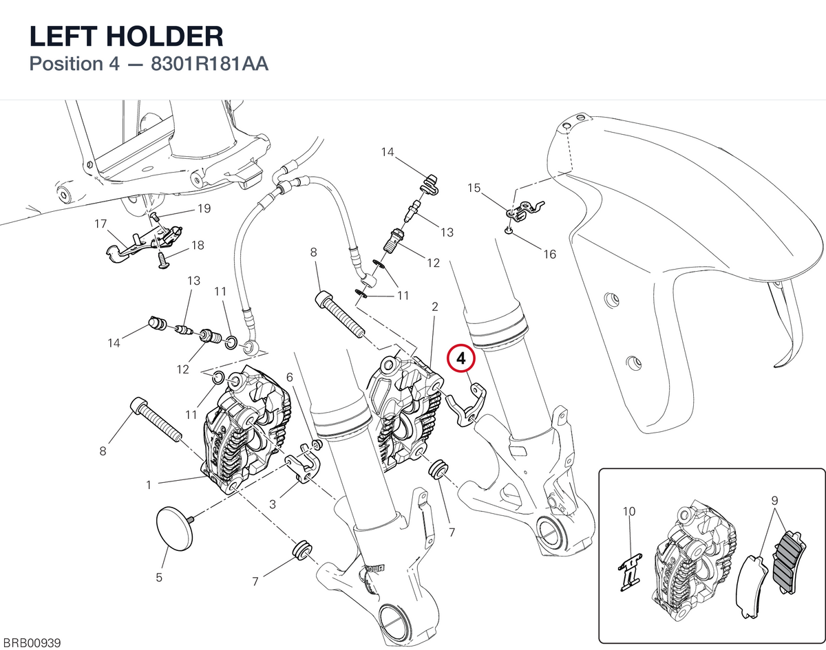 LEFT HOLDER 8301R181AA diagram position