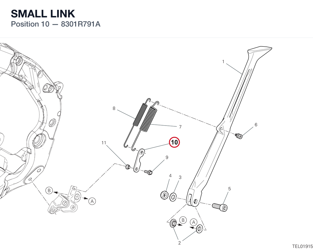 SMALL LINK 8301R791A diagram position