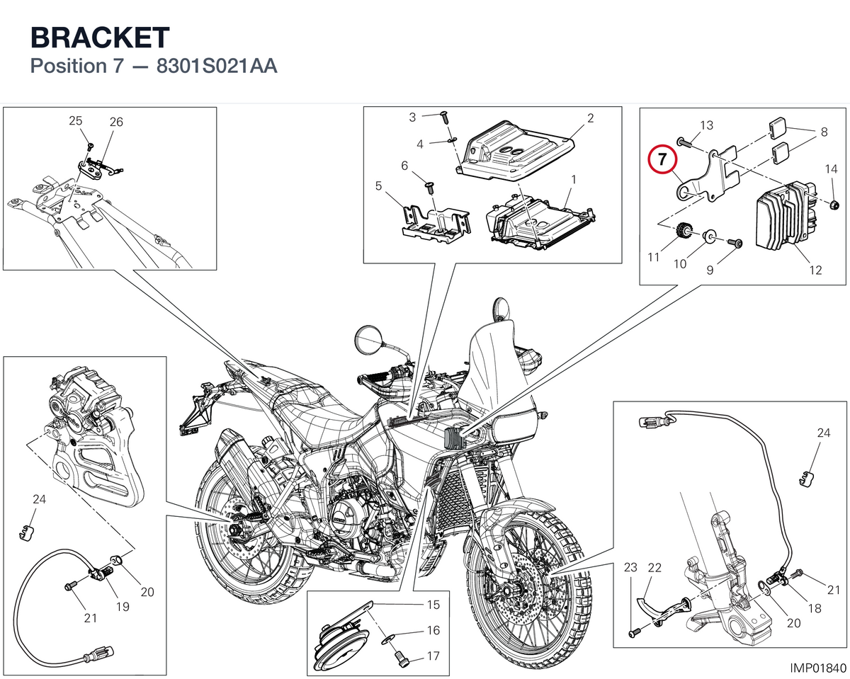 BRACKET 8301S021AA diagram position