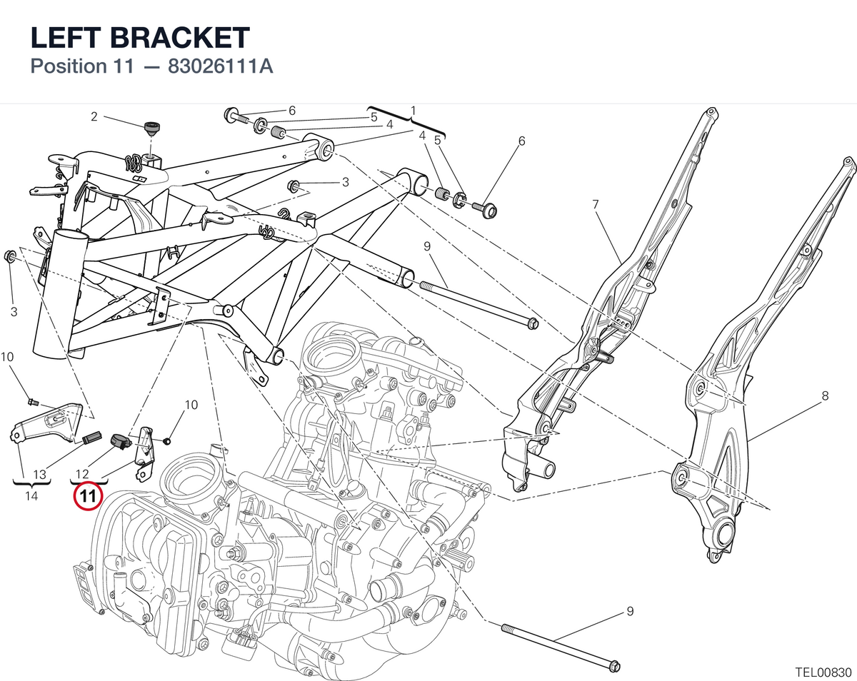 LEFT BRACKET 83026111A diagram position
