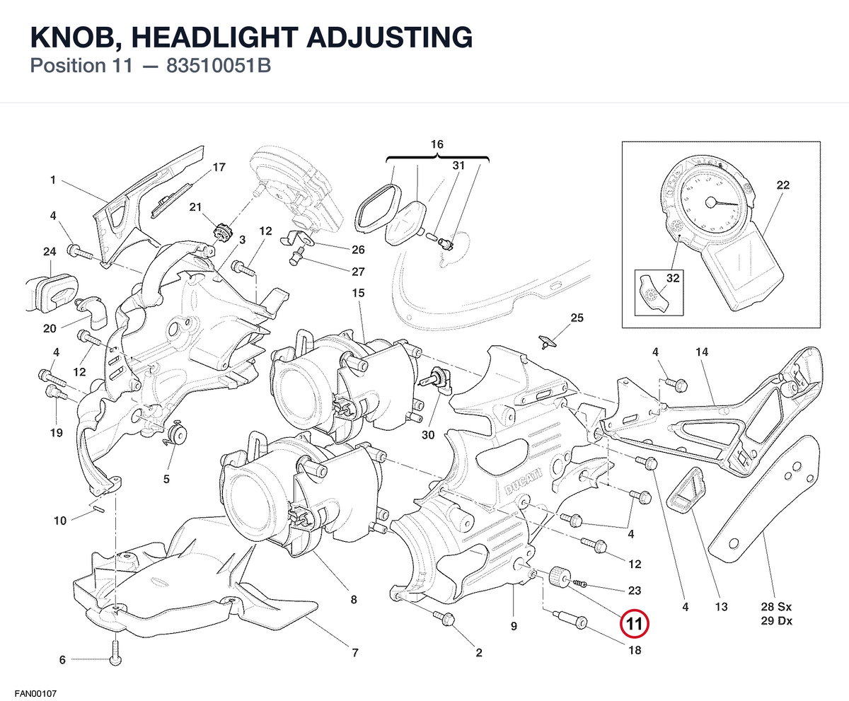 KNOB, HEADLIGHT ADJUSTING 83510051B diagram position