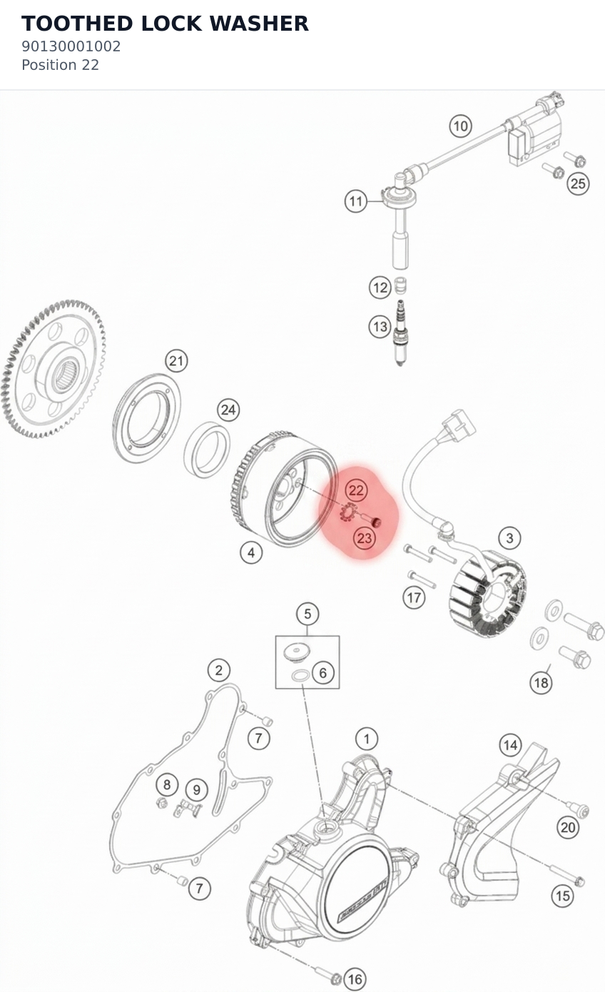 Diagram preview: TOOTHED LOCK WASHER (90130001002)
