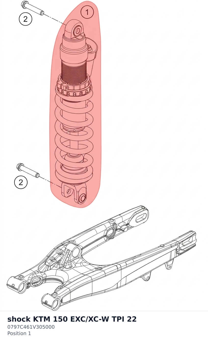 Diagram preview: shock KTM 150 EXC/XC-W TPI 22 (0797C461V305000)
