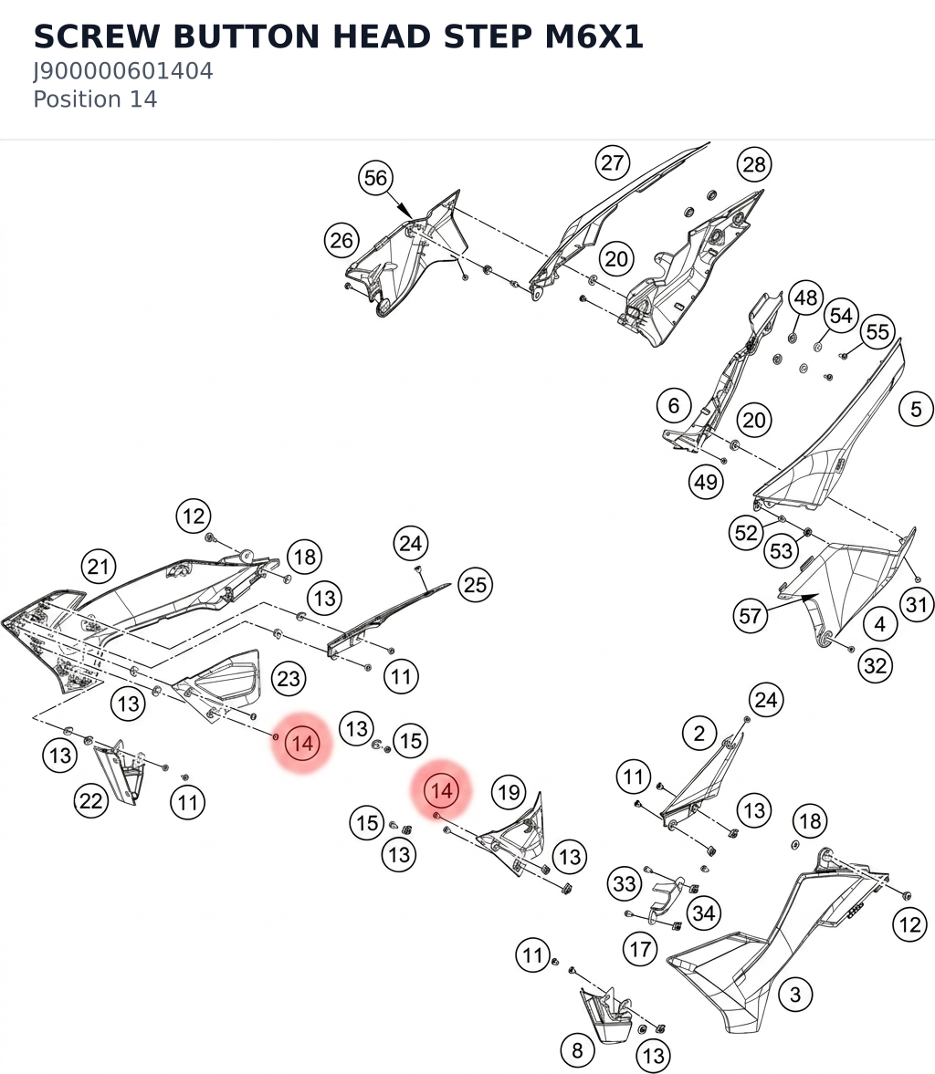 Diagram preview: SCREW BUTTON HEAD STEP M6X1 (J900000601404)