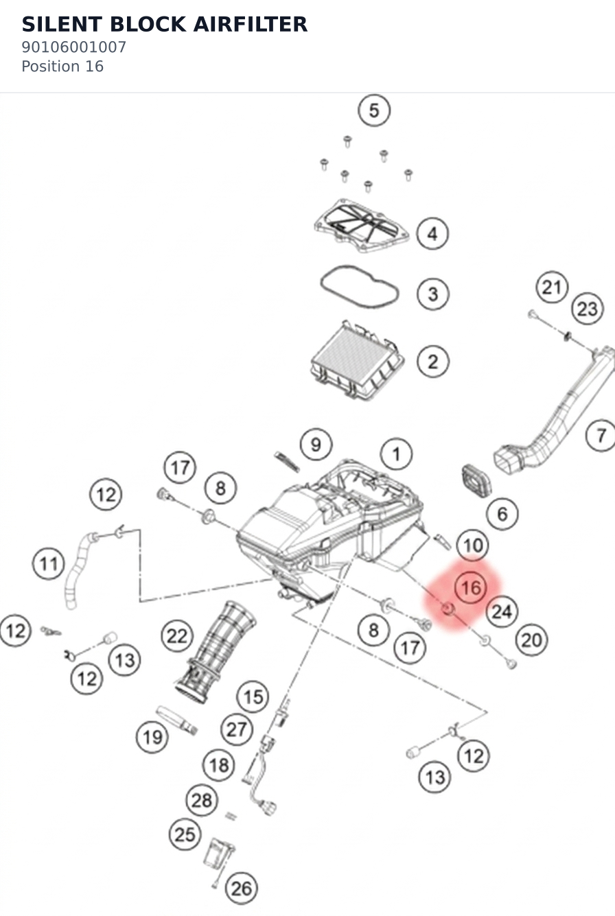 Diagram preview: SILENT BLOCK AIRFILTER (90106001007)