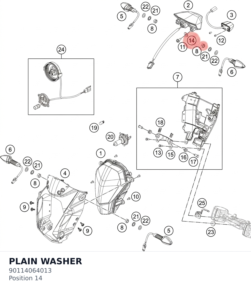 Diagram preview: PLAIN WASHER (90114064013)
